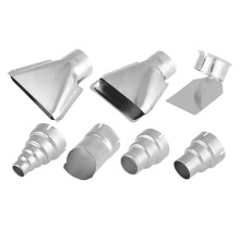 7PCS Heat Guns Nozzle Attachments Stainless Steel for 35-40mm Hot Air Soldering Station Round Flat Nozzles for Heat Guns