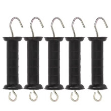 5Pcs Electric Fence Handle Insulated Gate Grip Bar with Metal Hook for Farm Pasture Ranch Electronic Fence Accessories
