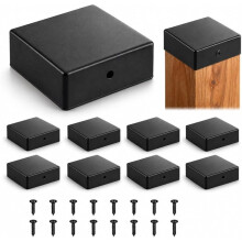 10pack Post Caps, Fits 3.5" X 3.5" Posts, Black Metal Fence Post Caps, Galvanized Steel Post Covers for Wood Fence