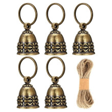 5 Pcs Small Pure Copper Bells, Handmade Vintage Brass Hanging Bells, Bell for Door, Celebration