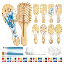 DIY Wooden Hairbrush to Painting Kit Make Your Own Hairbrush for Birthday Girls Night Party, Decorate Hairbrushes