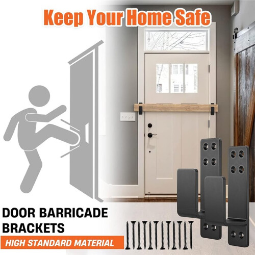 Heavy Duty Door Bar Safety Pole Bracket, Door Obstacle Bracket, Pull-Down Pole Bracket for Home 2