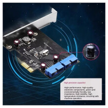 PCI Express USB 3.0 19 Pin Expansion Card PCIE 1X to 2 USB 3 19 Pin Adapter Internal USB3 20Pin Hub Header