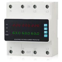 3 Phase Adjustable Voltage Current Protector Digital Display over/Under Voltage Overcurrent Protective, Self-Resetting