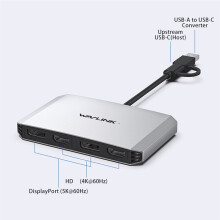 WAVLINK 5K 4K@60Hz USB-C/USB 3.0 to Dual DP/-Compatible Adapter Converter Splitter UG69DH2