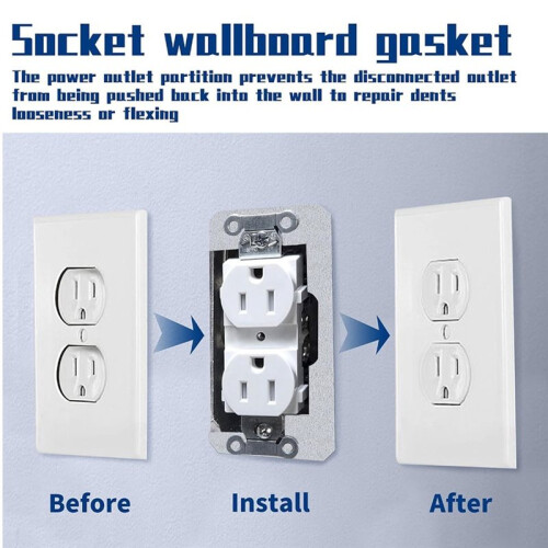 Wall Plate Spacer - 20 Pcs Metal Flush Fit Device Leveling Plates for Outlets 2
