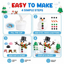 Build A Snowman Kit, 6 Pack Christmas Crafts for Kids, Stocking Stuffers6 Snowmen to Build Air-Dry Clay, No Baking