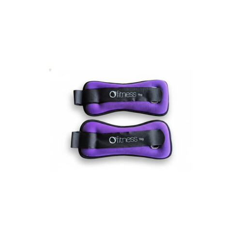 Halteres flexíveis - O'FITNESS - Conjunto 2 x 1 kg - Formato flexível e conectável - Roxo