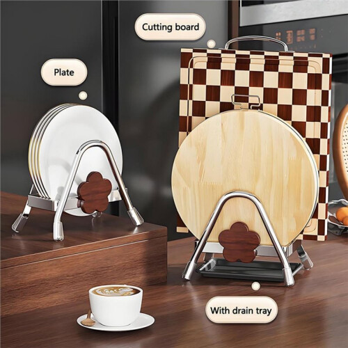 Stainless Steel Cutting Board Holder Rack Organizer Stand for Kitchen and Offices Use 1