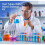 3 Set Test Tubes with Stand Science Kit 50 Ml Reusable Plastic Lab Tubes, with 4 Rack Holder for Science Experiments 1