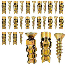 200Pcs 6x14mm Short Expansion Screw Set for Cabinet Hinge Repair, Door Hinge Fix Kit for Stripped Holes & Wall Anchors