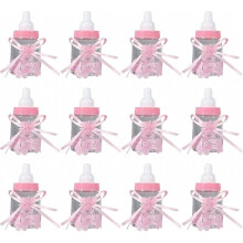 12pcs Baby Shower Favors Bottle Candy Chocolate Bottles Box For Girl Boy Baby Shower Party Favors Gifts Decorations (pink) (d-583-a)