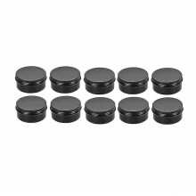 10packs Empty Jars 80ml Black Round Aluminum Tin Cans Screw Top Metal Steel Tins Lip Balm Tins Box