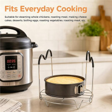 Steamer Rack Trivet with Handles,Steam Rack Suited Pressurized Cooking Vessels,Wire Cooking Rack Lifting Chicken Cakes