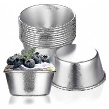 12 Pieces Individual Molds Pudding Molds Cups Mini Chocolate Molten Pans Non-stick Cupcake Cake Coo
