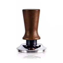 Spring Loaded Espresso Tamper, 58mm Wave Threaded Stainless Steel Tamper, Wooden Handle Constant Pressure Tamping Tool