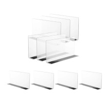 10 Pack Clear Magnetic Shelf Dividers PVC Plastic L Shaped Separators 12cm Tall Shelf Divider for Wire Shelving Closet