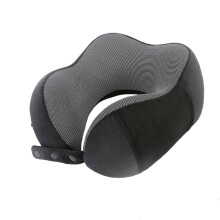 Neck Pillow for Traveling, Travel Pillow for Airplanes Black Memory Foam Travel Neck Pillow, Adjustable