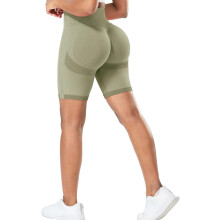 Damen Sport Shorts Leggings Radlerhose Push Up Nahtlos Grün S — sporthose damen push up, scrunch butt leggings