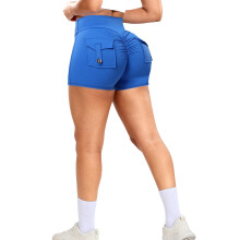 Damen Sportshorts Trainingsshorts Fitness Yoga Blau L