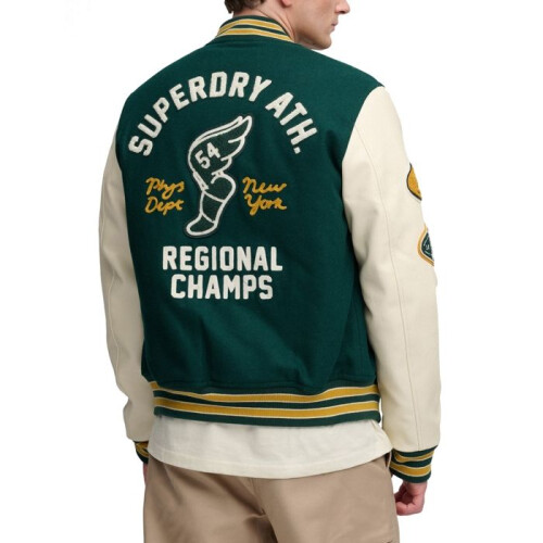 Superdry Giacca Superdry Vintage Patched Varsity - Verde 1