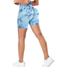Damen Shorts Sport Push-Up Modellierend Nahtlos Blau S — damen sport shorts, push up shorts, sporthose damen