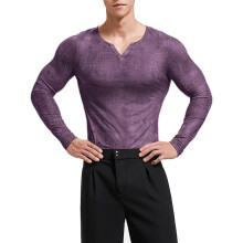 Men's Long-Sleeve T-Shirt Slim Fit Breathable Purple L
