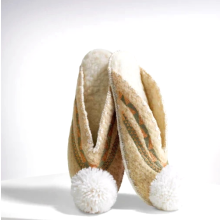 MINAS GREECE POM POM CRABTREE & ELELYN SLIPPERS NEW LARGE WITH TAG UNBOXED