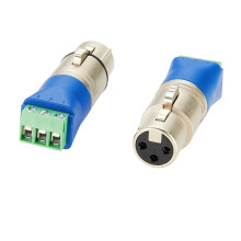 2 Stück 3-Poliger XLR-Stecker auf Schraubklemmenadapter, Lötfreier XLR-Klemmenblock, Mikrofon-Audioanschluss für DMX512