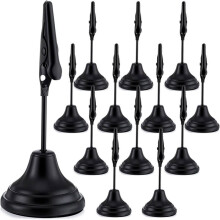 12 Pcs Table Number Holders Metal Alligator Clip, 3 Inch Cone Base Clips for Place Cards,Food Signs,Photo Display,Tables