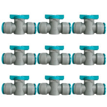 10pcs Automatic Drip Irrigation Valve - OD 12mm PE Pipe Connector with Manual Shut-Off  for Garden Watering System