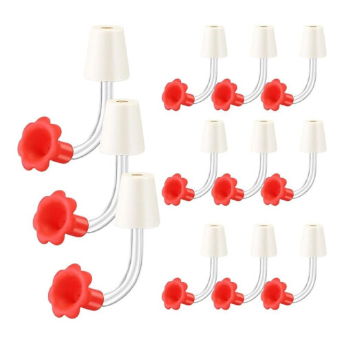 12 Pcs  Feeder Tubes with Stoppers for Easy Feeding and Maintenance