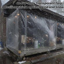 8x20ft Clear Tarps Heavy Duty Waterproof, Clear Tarp with Grommets, Upgraded Edges Heat Fused Tear , Patio Fencing