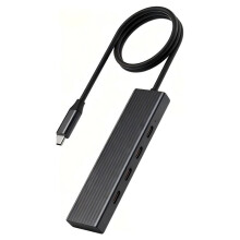 USB-C to USB 3.2 Hub,4-Port Aluminum USB C Splitter with Linked Cable for Desktop Laptop Expansion,for Daily File Backup