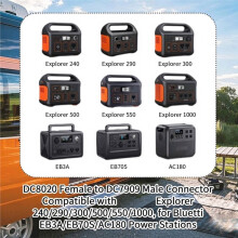 Right Angle Solar Panel Connector Adaptor for Jackery DC8020 Female to DC7909 Male DC7909 Female to DC8020 Male Adapters