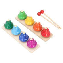 8 Note Colorful Desk Bells for Kids Fun Percussion Instrument with Wooden Mallets for Early Music Learning &