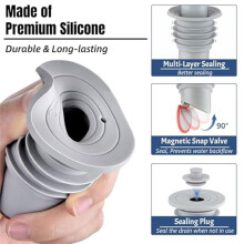 Washing Machine Drain Hose Seal, Magnetic Check Valve, Sewer Pipe Adapter Odor and Wastewater Backflow Blocker