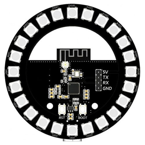 WS2812B Circular RGB LED  with ESP-32 Board, Addressable Pixel Lamp, PC Case Gaming Ambient Light, Free Source Code