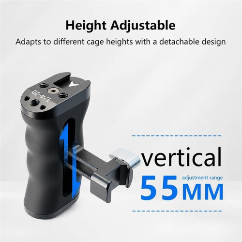 NATO Sliding Quick Release Cage Side Handle with Cold Shoe Mount for DSLR Cameras 2