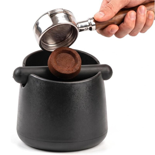 Coffee Knock Box, Large Capacity Shock-Absorbent Espresso Knock Box with Removable Knock Bar 1