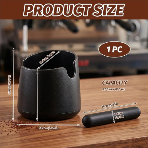 Coffee Knock Box, Large Capacity Shock-Absorbent Espresso Knock Box with Removable Knock Bar 2