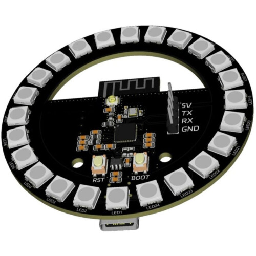 WS2812B Circular RGB LED  with ESP-32 Board, Addressable Pixel Lamp, PC Case Gaming Ambient Light, Free Source Code 1