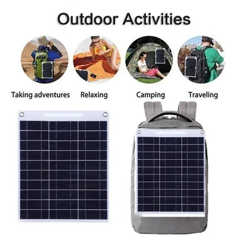 High-Efficiency Solar Charger: Dual for  USB , IPX4 Waterproof, Compact Foldable Design for Phones 2
