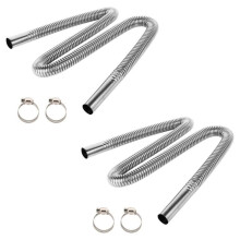 2Pcs Heater Exhaust Pipe, 120cm 25mm Exhaust Pipe Parking Air Heaters Exhaust Pipe with Clamps,for Parking Heater
