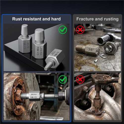Screw Extractor Set, 15PCS Cr-Mo Steel Easy Out Bolt Extractor Set Hex Adapter, Socket Adapter, Stripped Screw 2