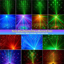 3in1 Disco Party Lights, Sound Activated DJ Strobe Light with 60 Patterns, for Room Decor,Birthday Gift,Christmas
