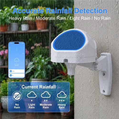 WiFi  Rain Sensor  Waterproof Rainfall Detector Real- Rain Detection Remote Monitor Work with Tuya 2pc