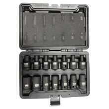 14-Piece Tap Socket Set for Air Tools 1/2-Inch Drive, M4-M30, Square Tap Sockets Pneumatic Wrench Two-End Set