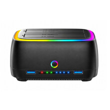 Dual-Bay Hard Drive Station USB3.0 5Gbps  HDD Docking Station 2.5/3.5" HDD/SSD Offline Clone Enclosure UK Plug
