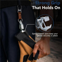 Leather Glove Clip with Strong Grip for Work Belt,Metal Glove Holder for Work Belt and Bag,for Electricians,Construction